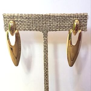 GOLDEN Door-Knocker Style Pierced Earrings